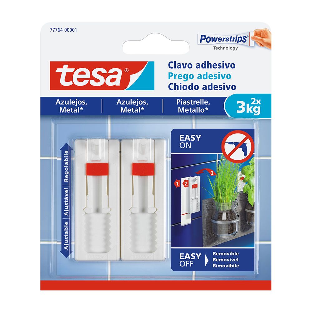 Prego adesivo até 3kg azulejo 77764 tesa