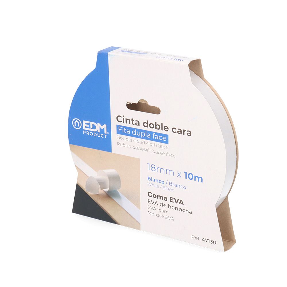 Fita adesiva dupla face branco 18 mm x 10 m - Image 3