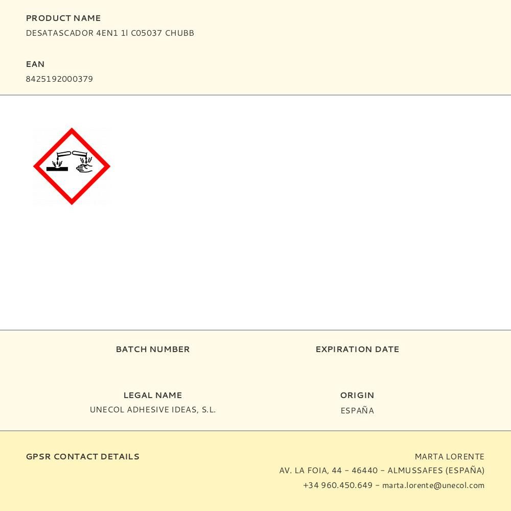 Desbloqueador 4 em 1 1l c05037 chubb - Image 2