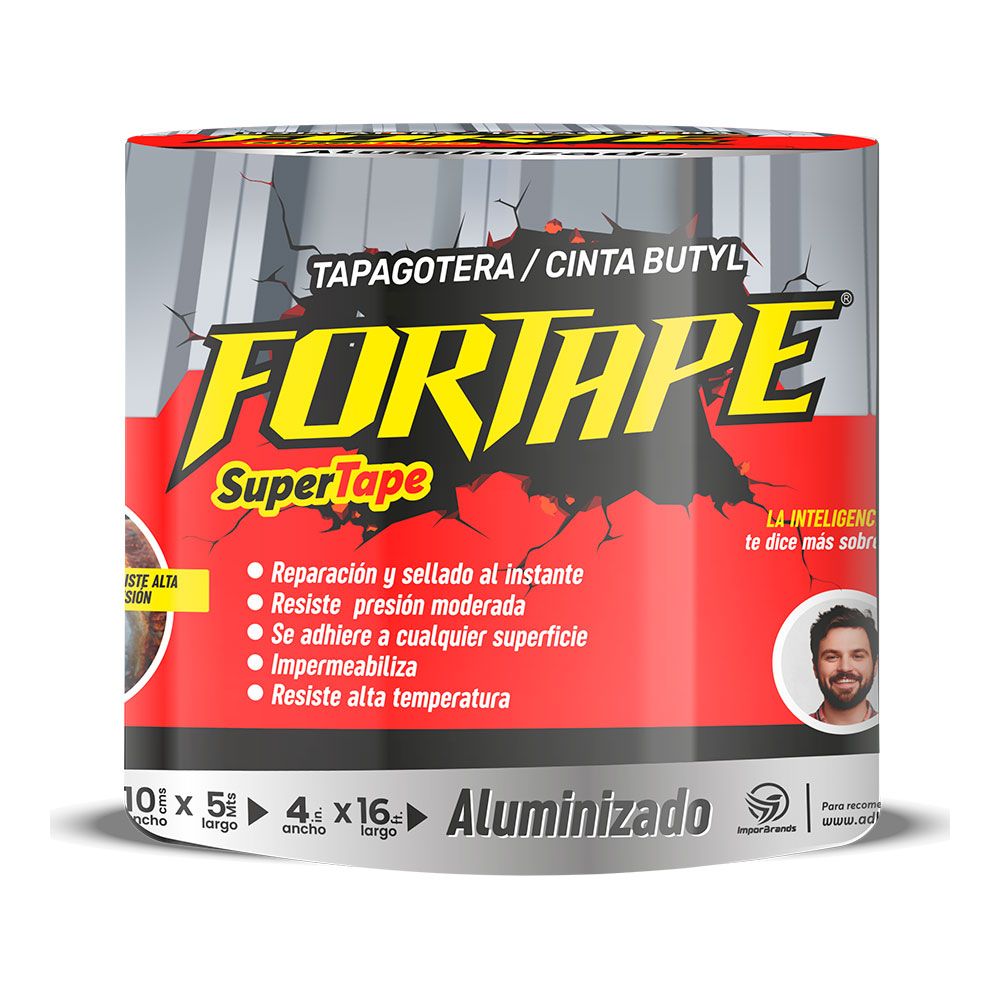 Fita tapa inflitrações butil aluminizado 100 mm x 5 m