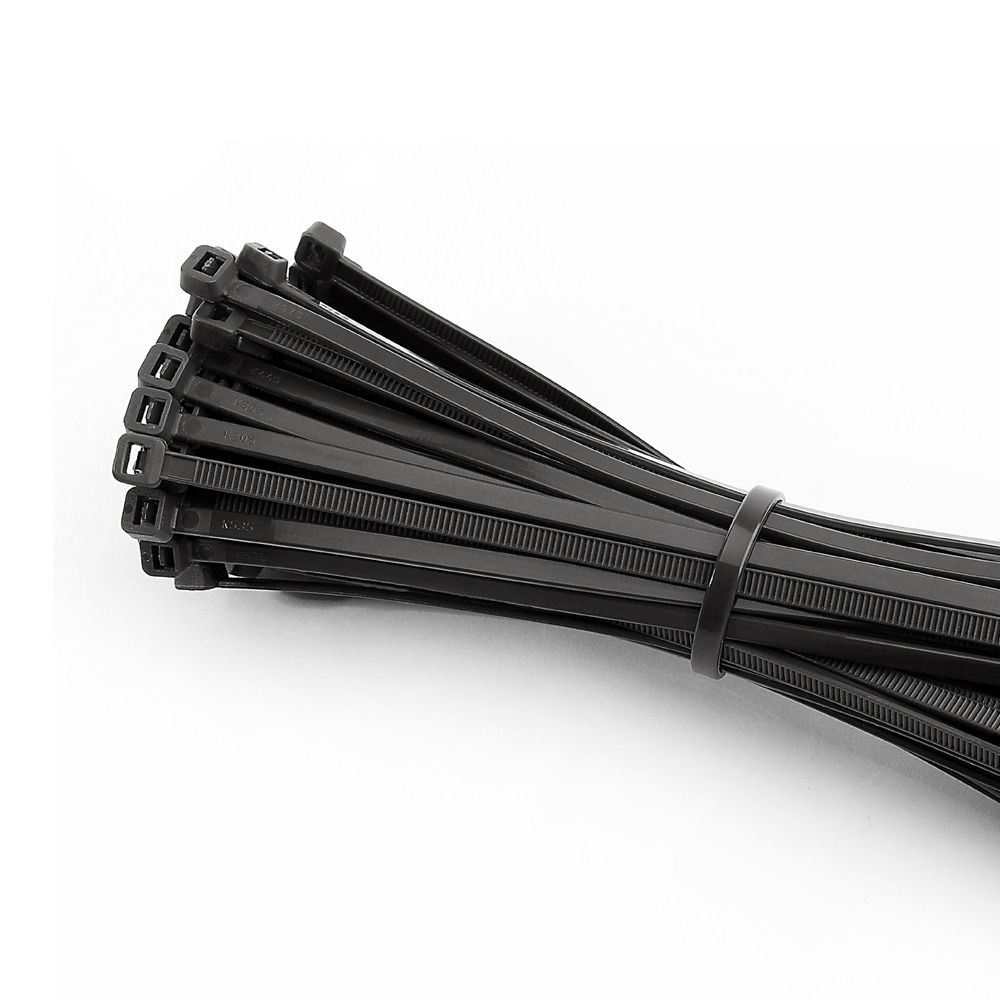 Abraçadeira reutilizavel preta 300x4,5mm (saco de 100 unid.) nylon de alta qualidade