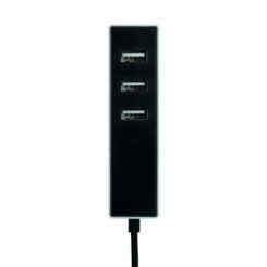 Adaptador 3 conectores usb a con fijación 1,5 m negro
