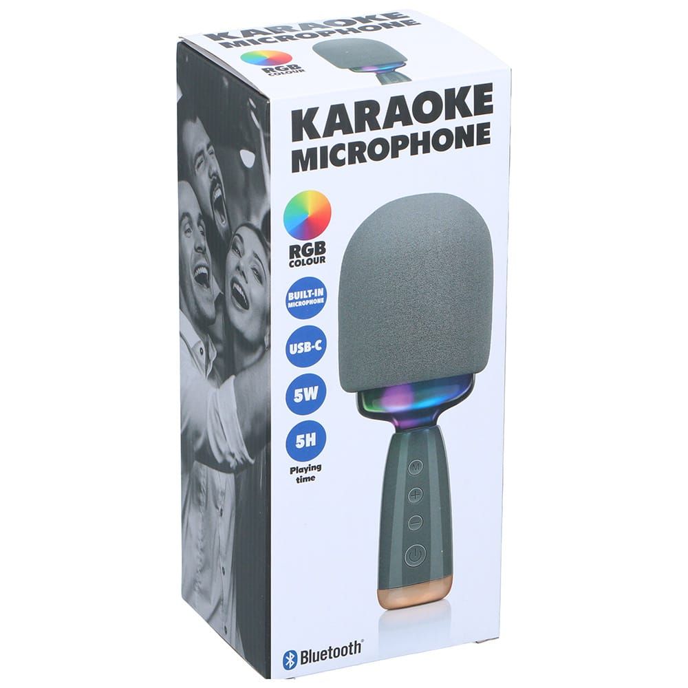Microfone karaoke com altifalante, 5 W, 7,5 x 7,5 x 22 cm - Image 3