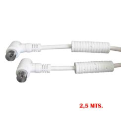 Extensão de tv-vídeo angular com filtro 9,5mm - 2,5m  branco