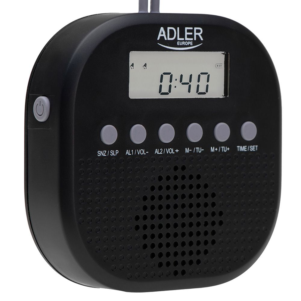 Rádio FM resistente à água IPX4 AD 1912, 9 x 9 x 2,5 cm - Image 3