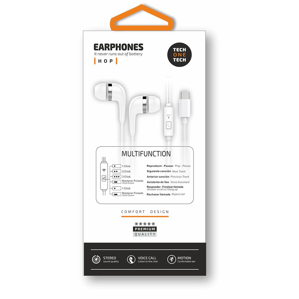 Auriculares HOP com conector usb-c, brancos - Image 2