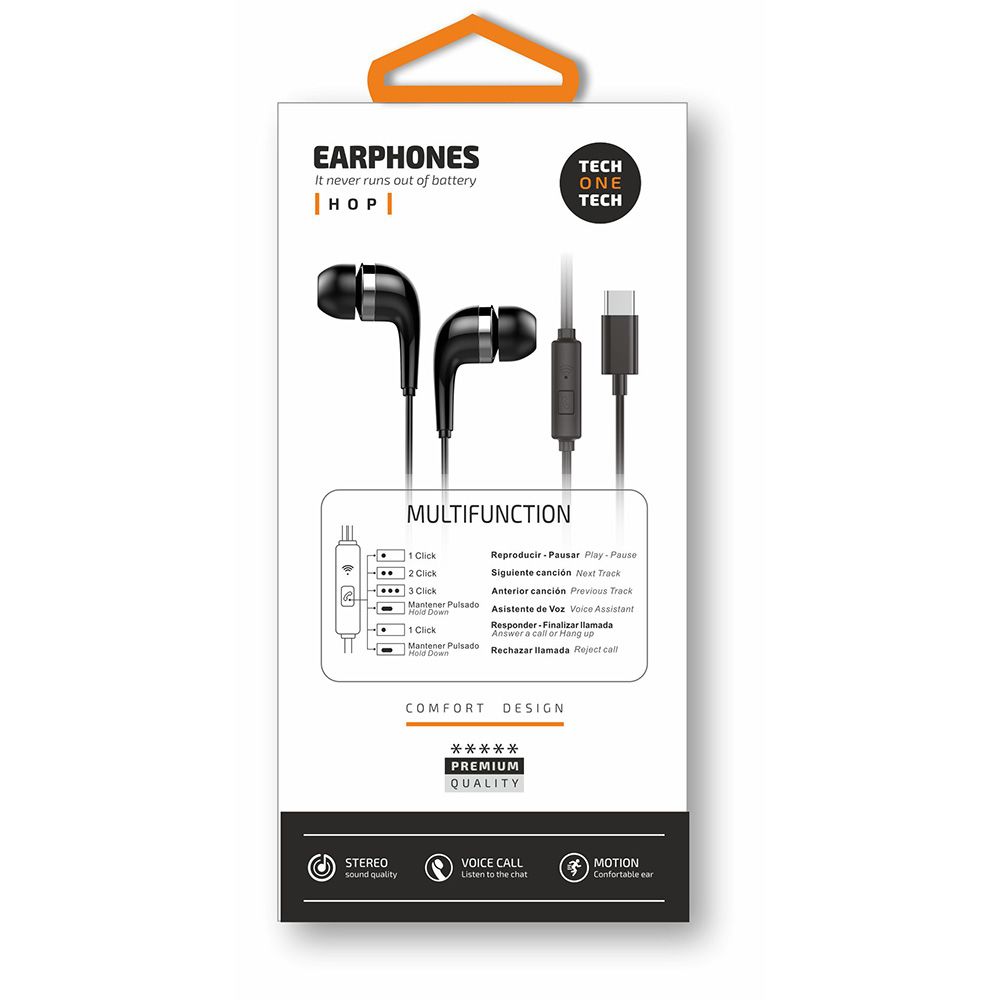 Auriculares HOP com conector usb-c, pretos - Image 2