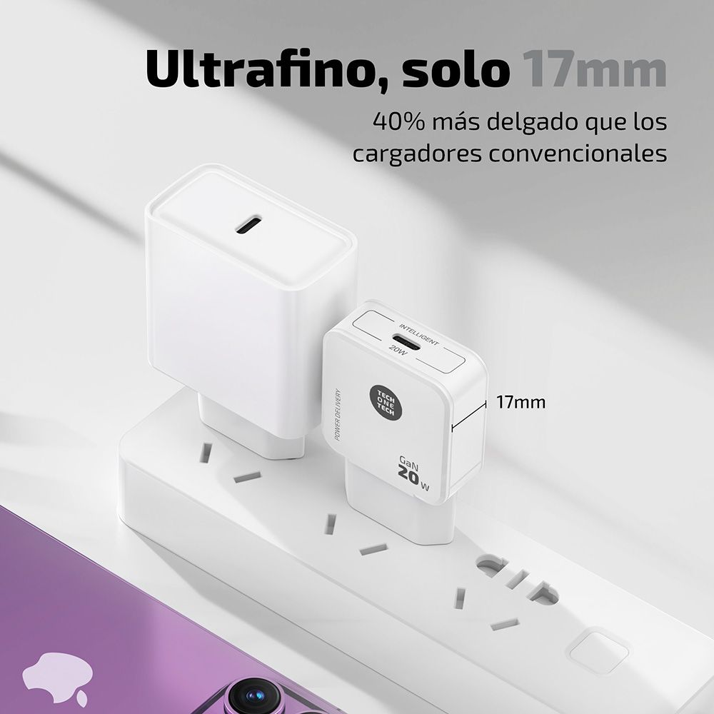 Carregador rápido GAN 20 W, usb-c, branco - Image 2