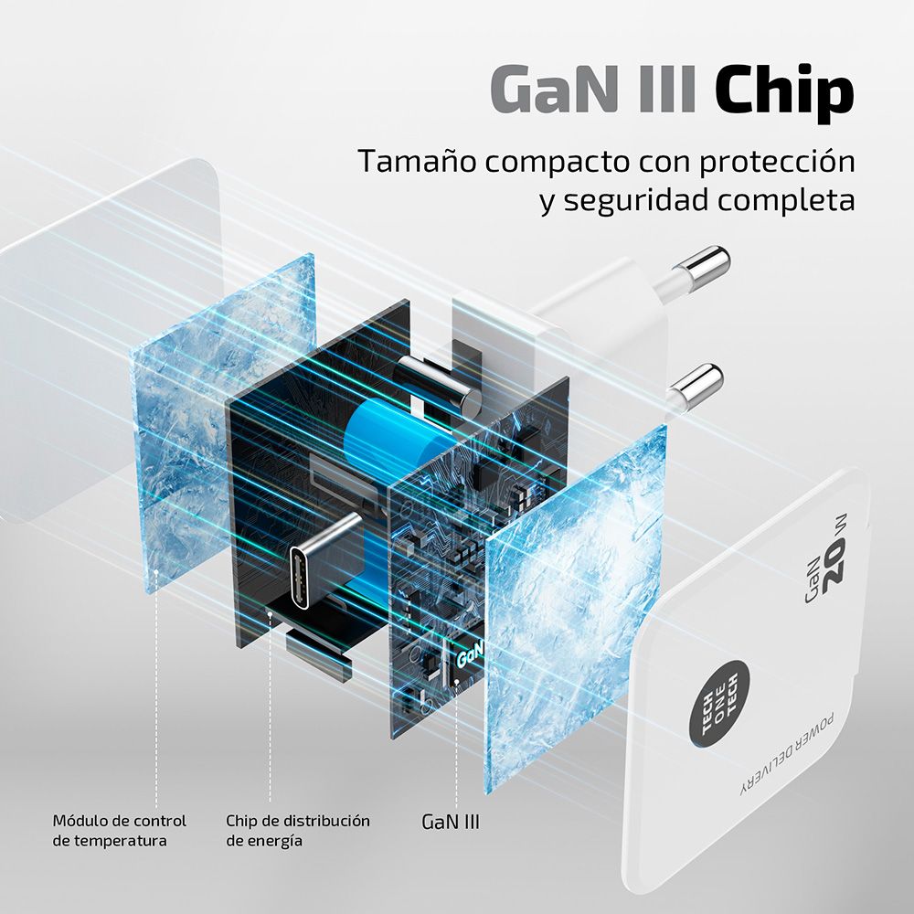 Carregador rápido GAN 20 W, usb-c, branco - Image 3