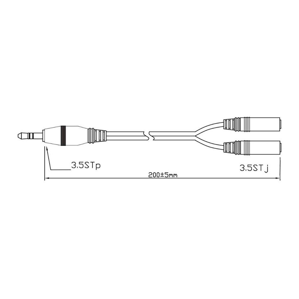 Cable 20cm adaptador audio 1m a 2h jack 3,5 stereo logilink - Image 2