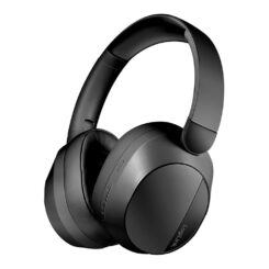 Fones de ouvido dobráveis ​​pretos com Bluetooth 6.0, cancelamento de ruído ativo e microfone