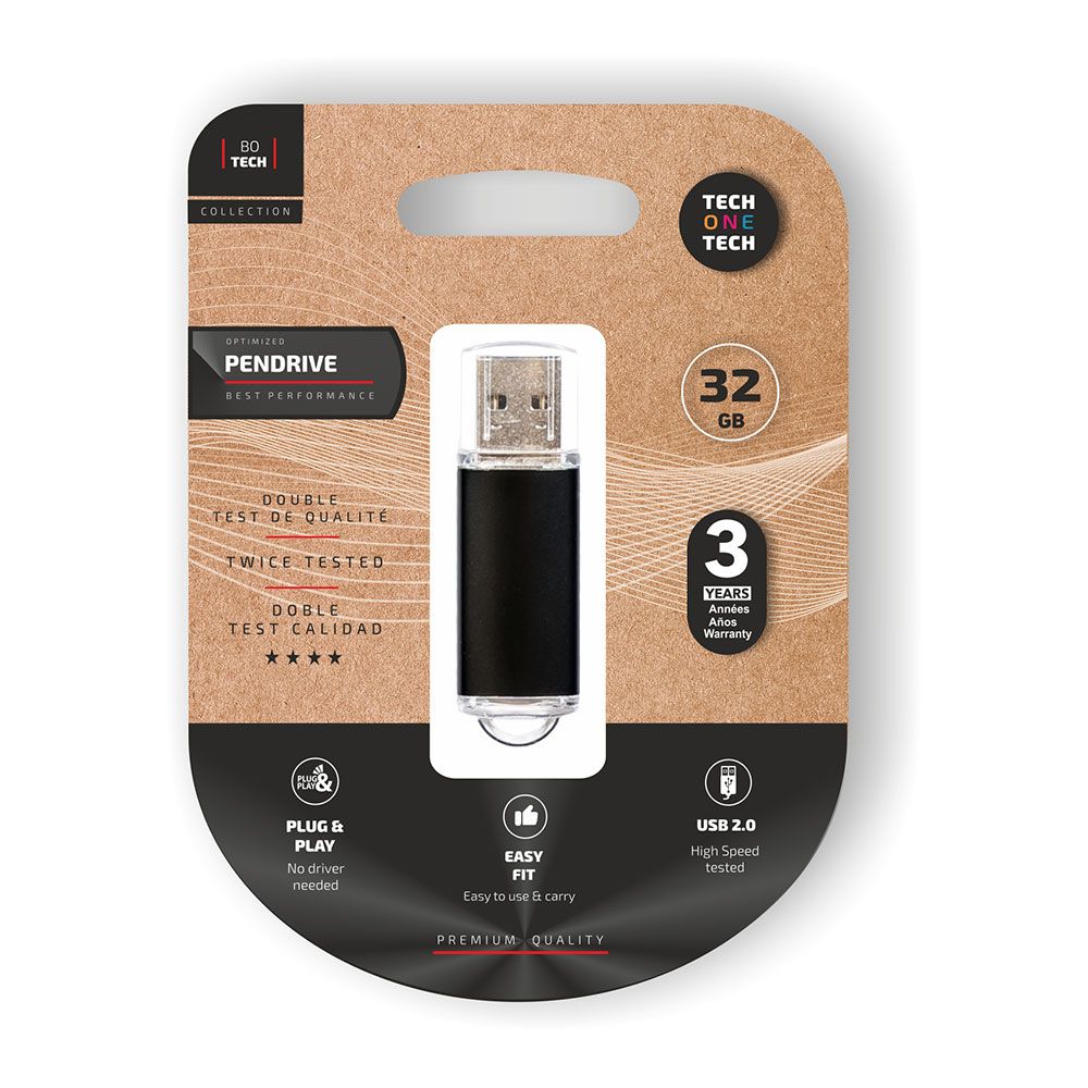Pendrive básico preto 32 GB memória USB
