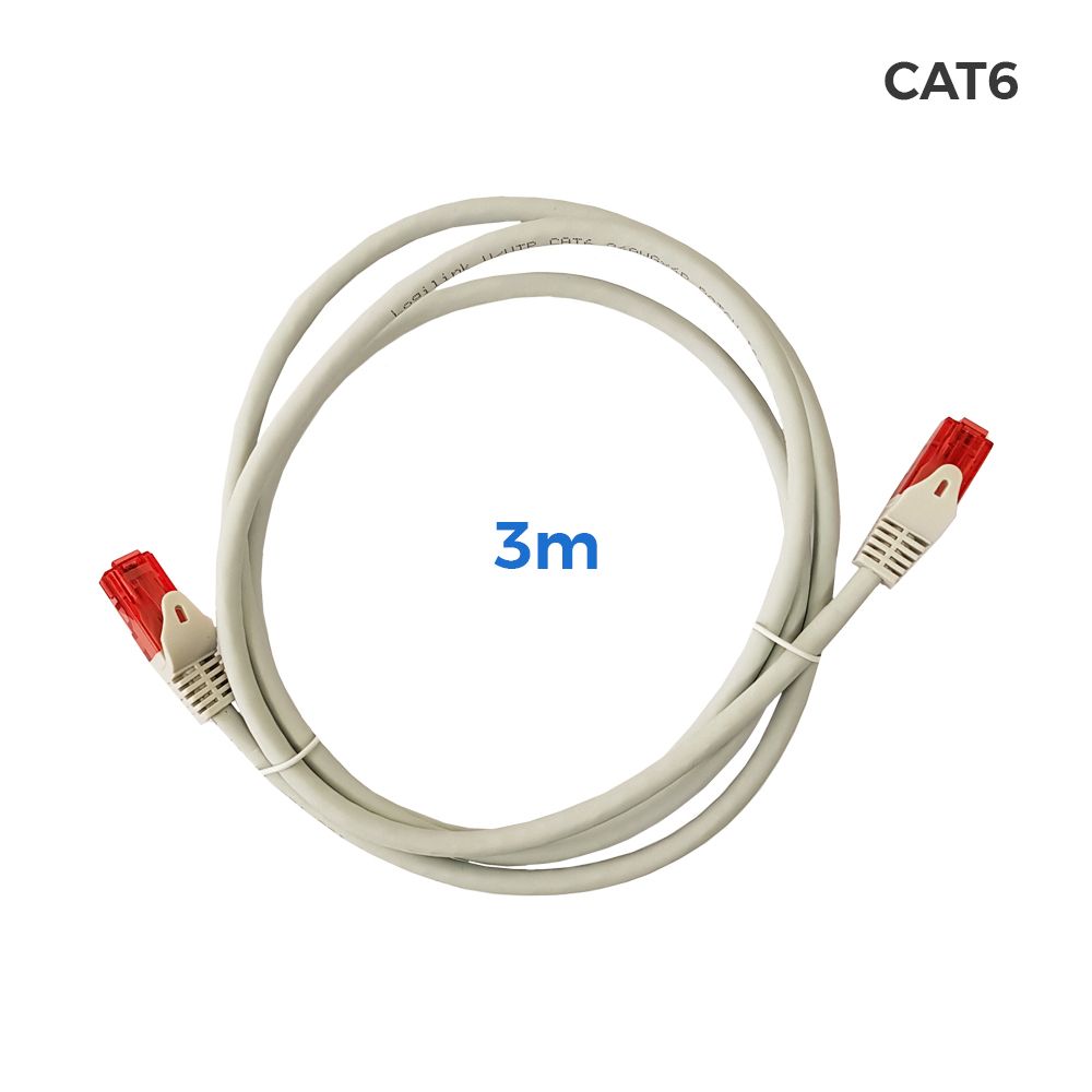 Cabo UTP CAT.6 conector RJ45 cobre lszh cinzento 3m