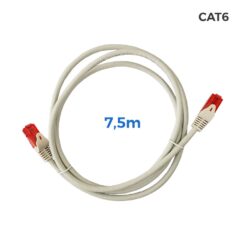 Cabo UTP CAT.6 conector RJ45 cobre lszh cinzento 7,5m