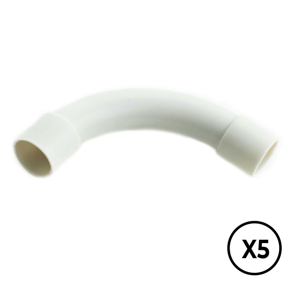 Manga PVC curva a 90° Ø20 mm, cinza, 5 unid.
