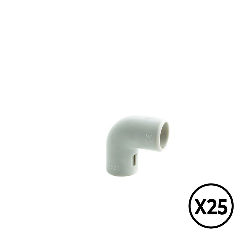 Cotovelo inspecionável cinza 90° ø 25 mm, 25 unid.