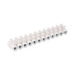 Regleta de conexion de 25 mm , 12 conectores, homologada, blanca