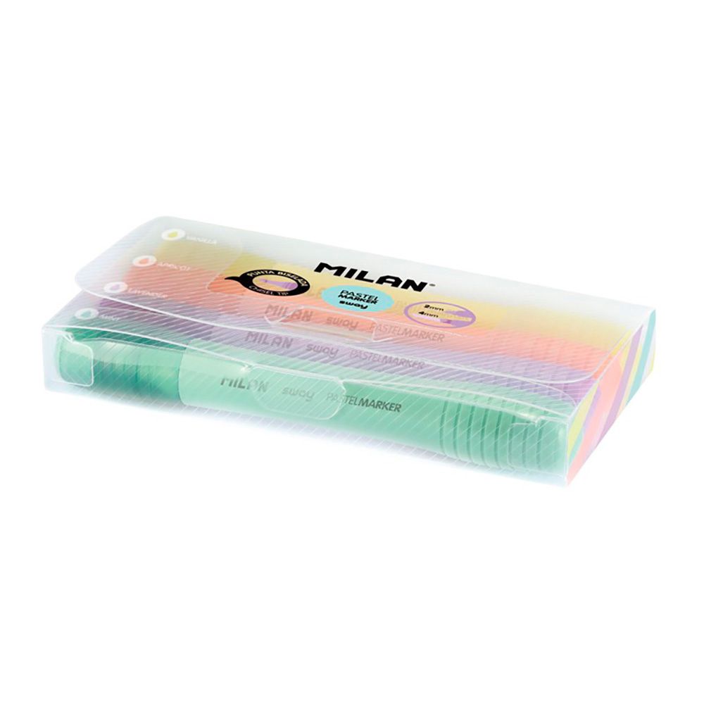 Pack com 4 marcadores fluorescentes ponta 2-4mm estojo com várias cores de milan - Image 2