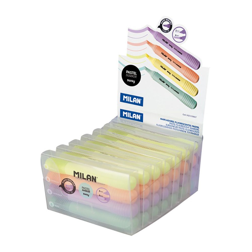 Pack com 4 marcadores fluorescentes ponta 2-4mm estojo com várias cores de milan - Image 3
