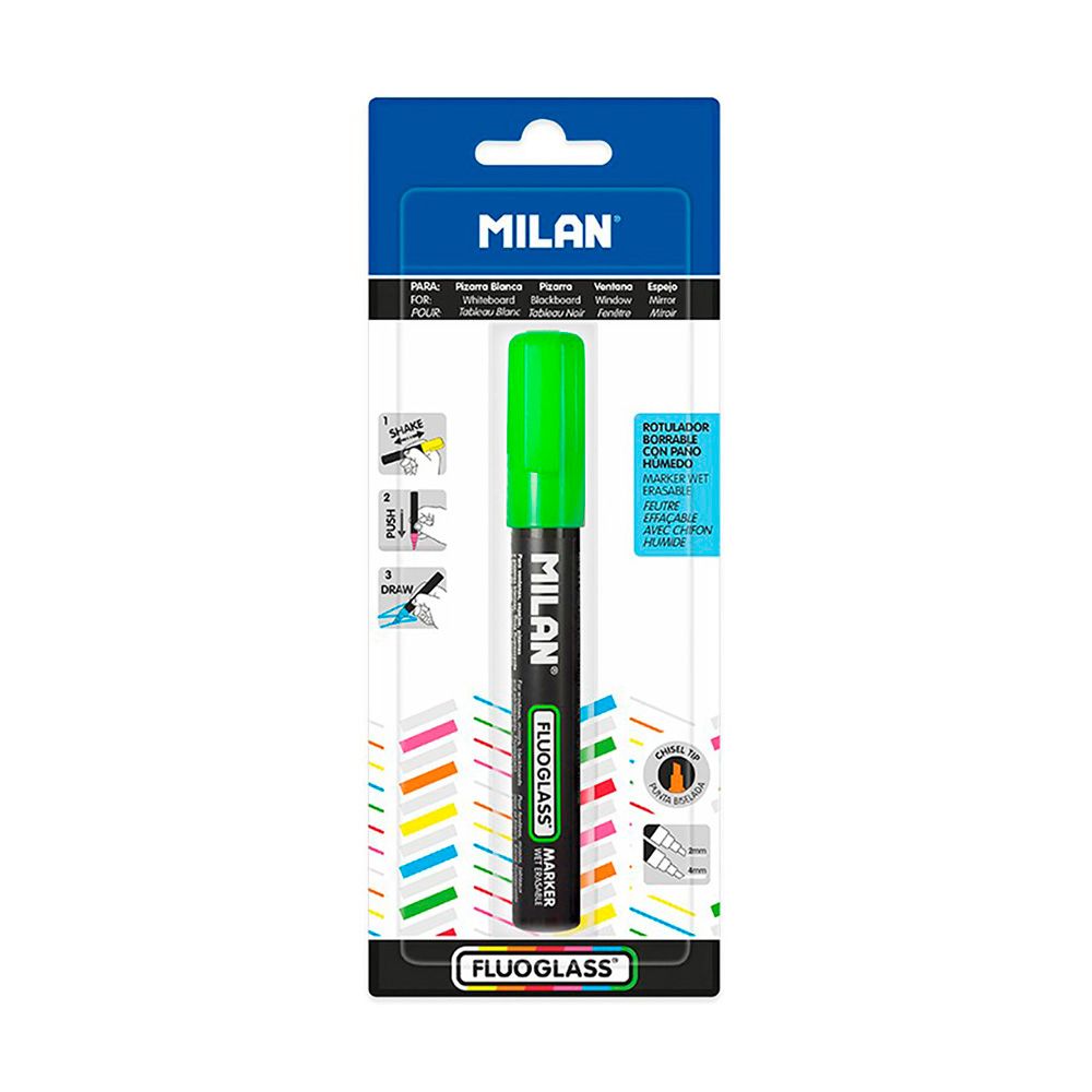 Rotulador borrables fluoglass 2 - 4 mm verde en blister - Image 2