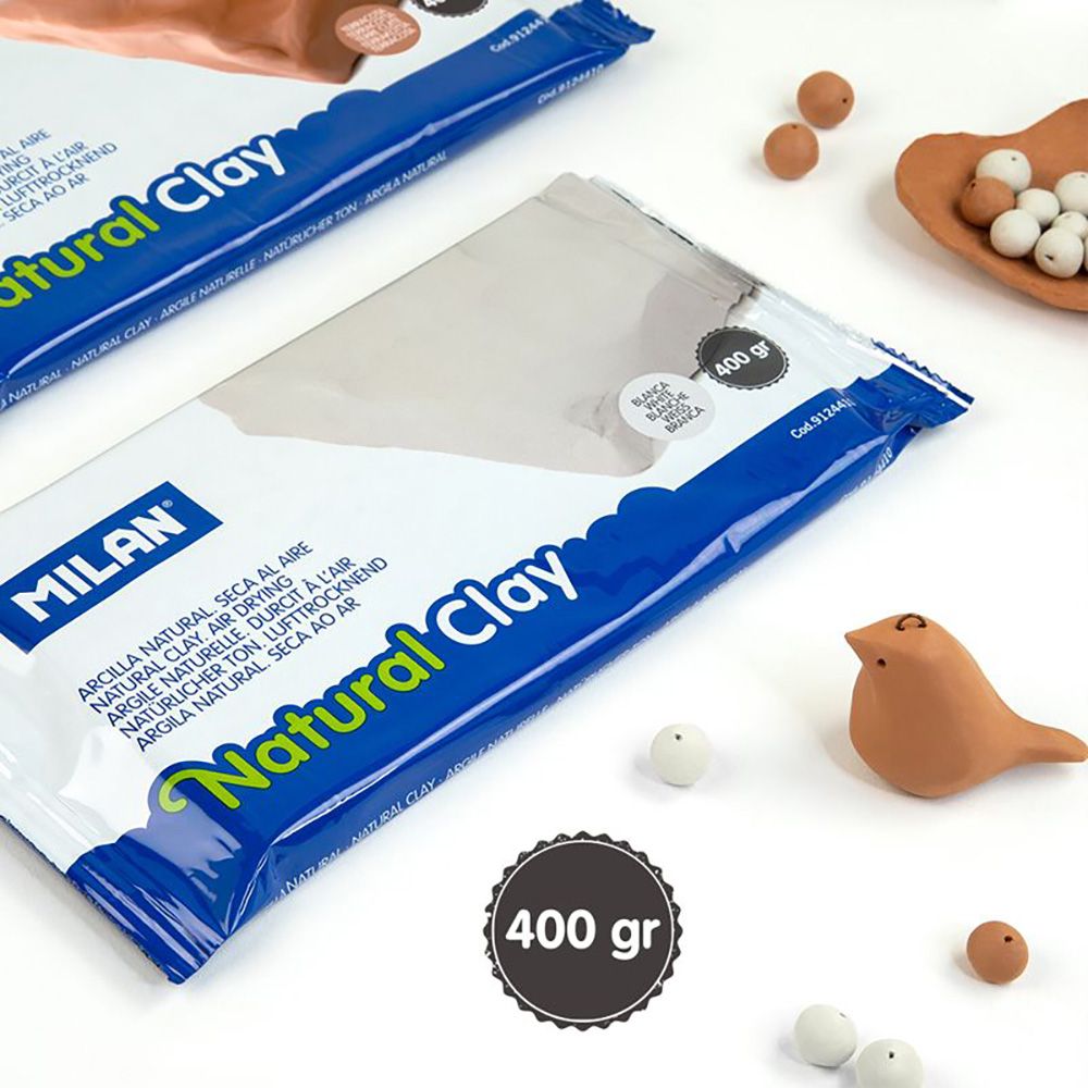Argila natural 400g, seca ao AR COR branco milan - Image 2