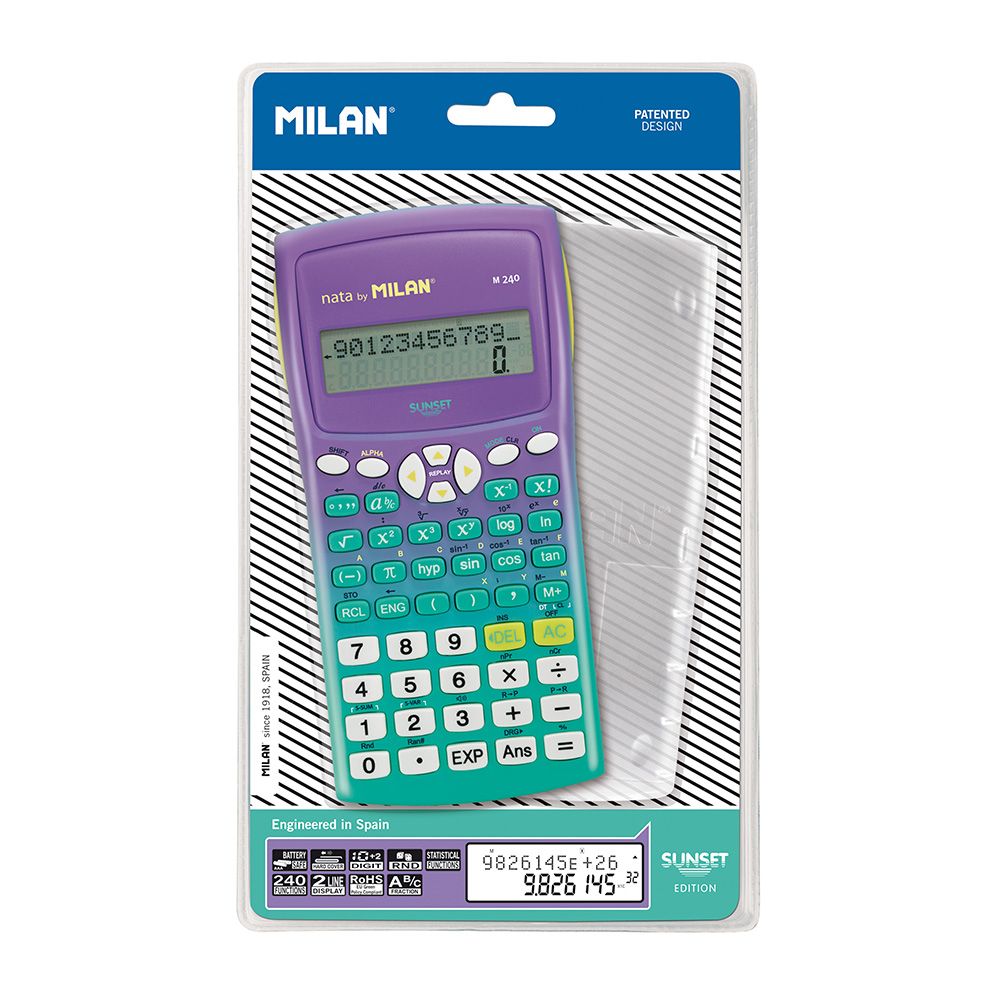 Blíster calculadora científica M240 sunset verde milan - Image 3