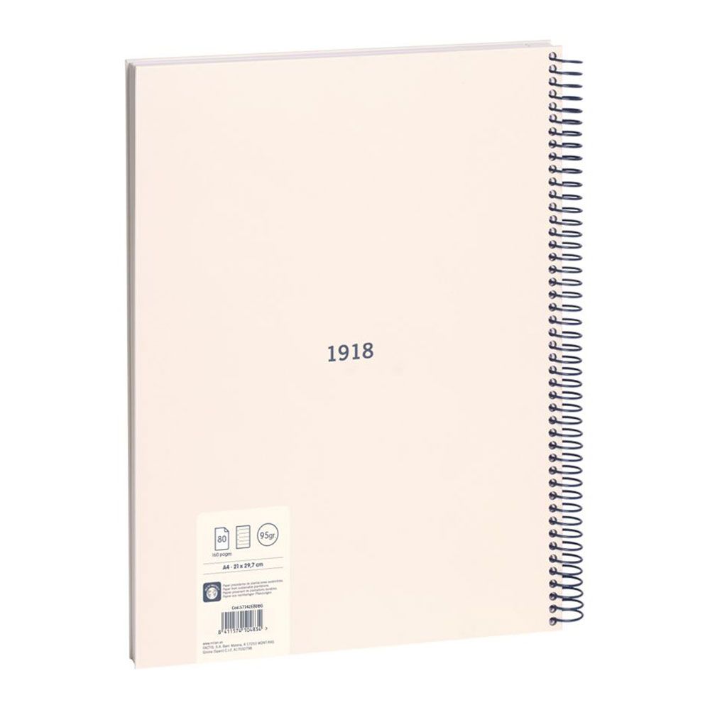 Caderno pautado A4 (7mm) bege. com espiral - Image 2