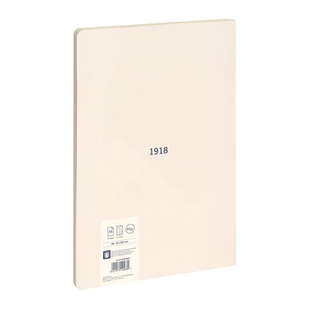 Caderno quadriculado colado A4, bege - Image 2