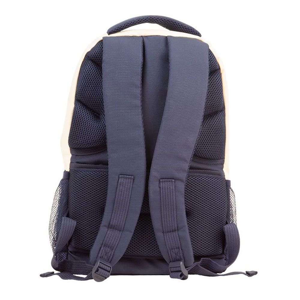 Mochila escolar 4 zípers 25l bege e azul marinho, série 1918. - Image 5