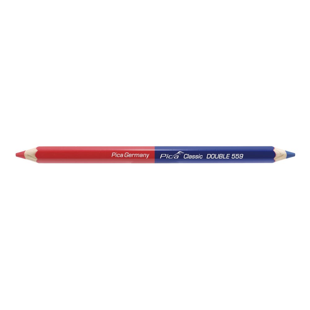 Lápis de ponta dupla vermelho e azul
