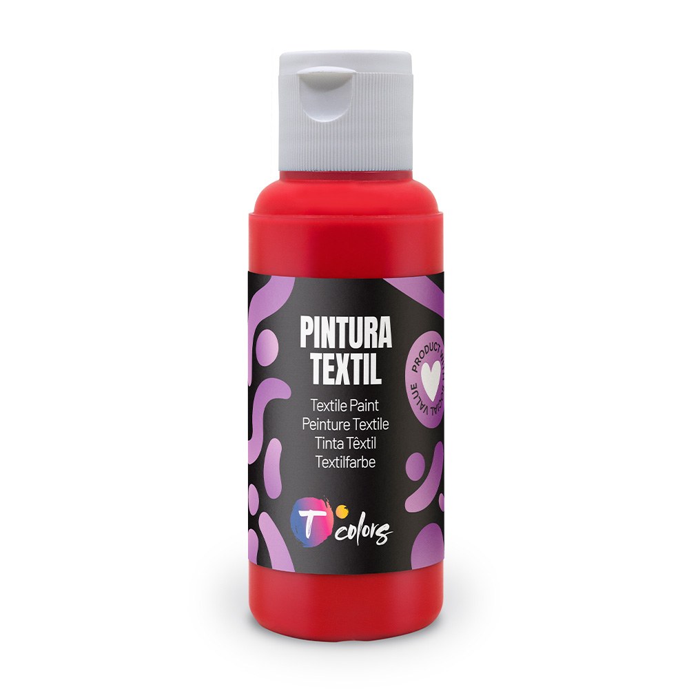 Tinta têxtil vermelha, 80 ml