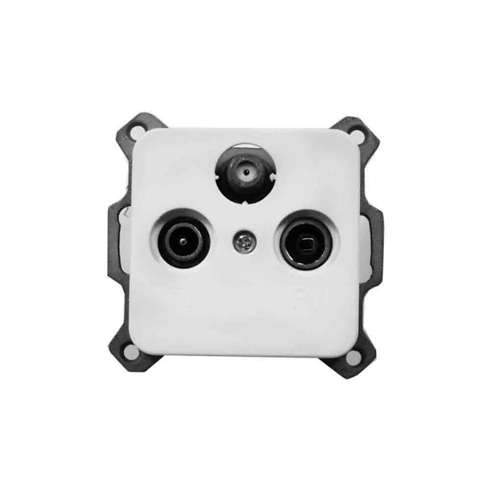 Tomada tv+fm+sat encastrar "serie term" branco 70x35x65mm (saco blíster)