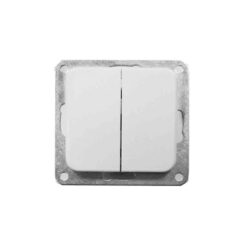 Comutador duplo de encastrar "serie term" branco 70x30x70mm (saco blíster)