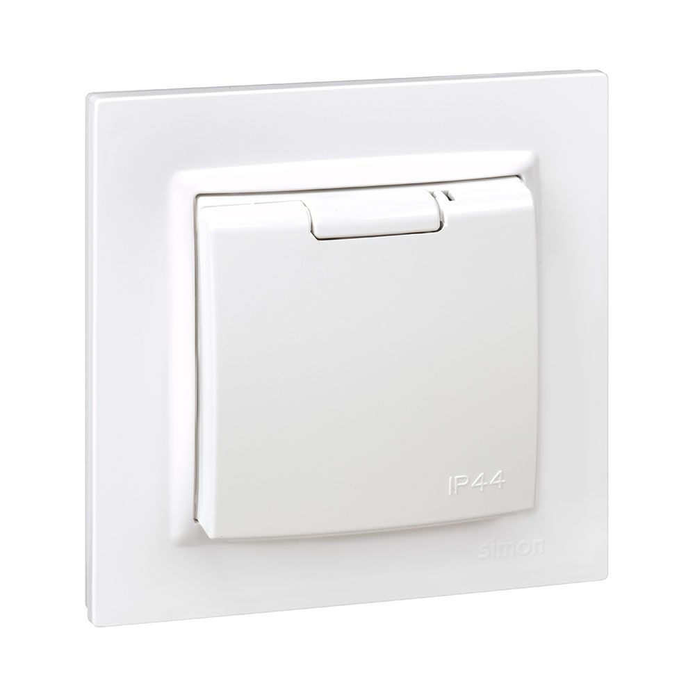 Plug monobloco 2P+T tipo F branco - Image 2