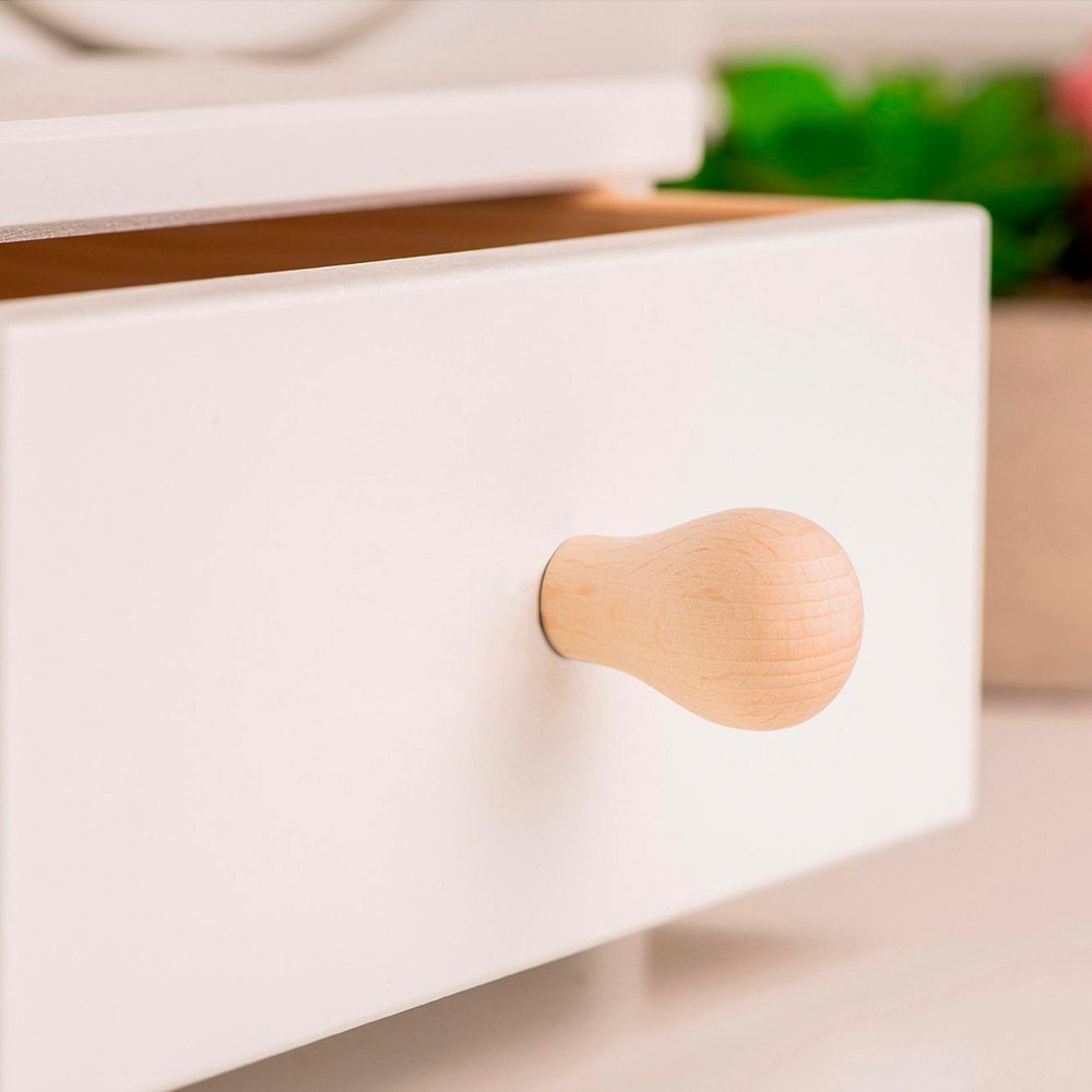 Pomo para mueble, modelo 273, de madera de haya crudo, ø20 mm - Image 2