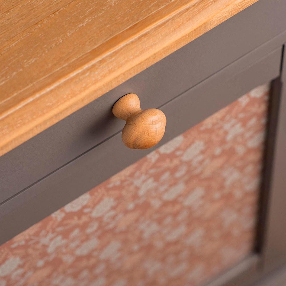Pomo para mueble, modelo 257, de madera de haya, ø30 mm - Image 2