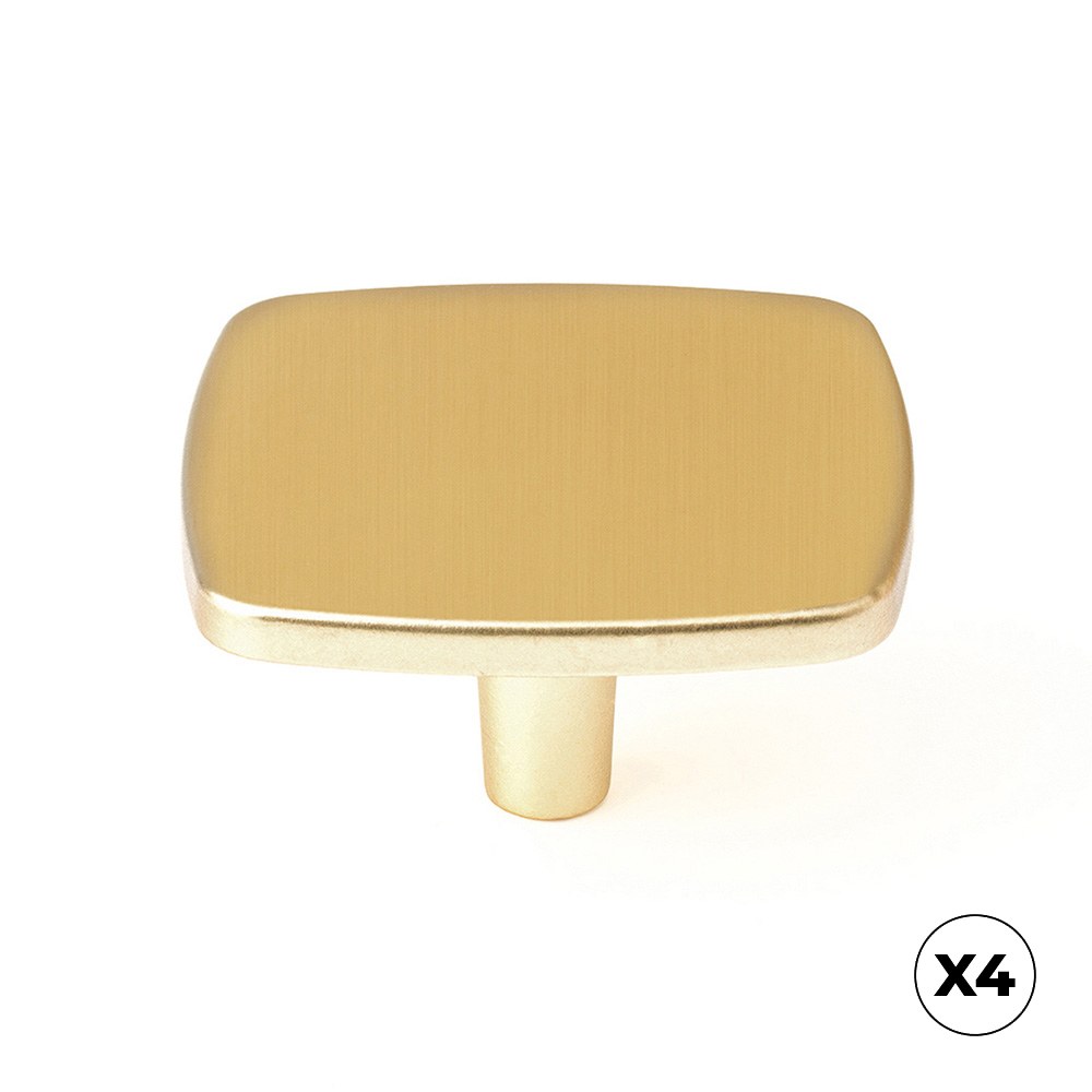 Pomo para mueble, modelo 778, de zamak con acabado oro mate, ø40 mm, blíster 4 uds