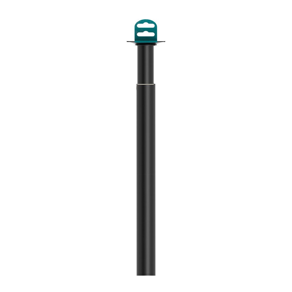 Pé redonda de aço, extensível, modelo 401E, com acabamento em preto, Ø30 x 180/300 mm