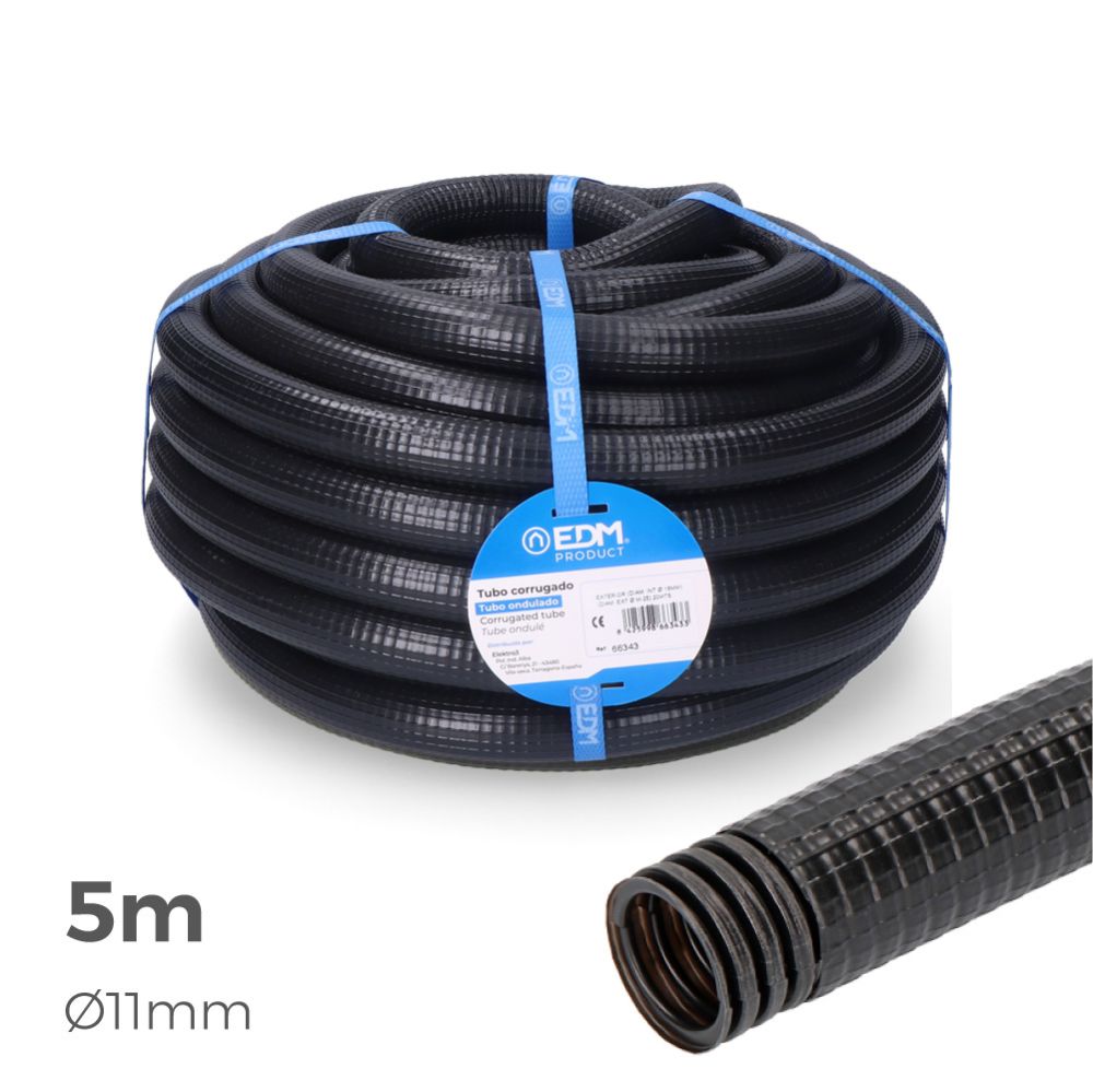 Tubo anelado para exterior medida 11mm M-16 5m CE