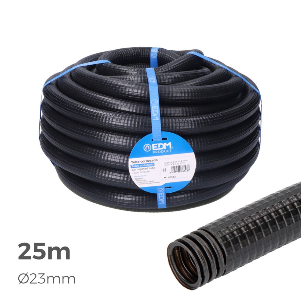 Tubo anelado para exterior medida 23mm M-32 25m CE