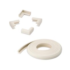 INOFIX Protetor de borda, modelo 5004, feito de borracha com acabamento branco, rolo de 2 m + 4 cantos, blister