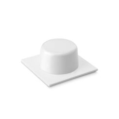 INOFIX Batente de porta, em pvc e base metálica com acabamento branco, fixação com adesivo, 2 peças, blister