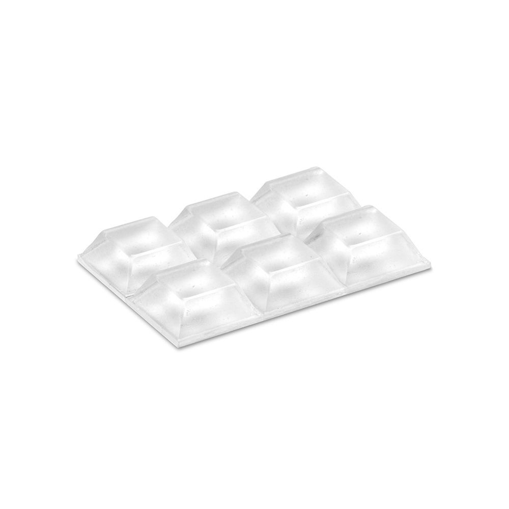 Tapetes autoadesivos, protetores e antiderrapantes, transparentes, 20,5 x 20,5 mm, 6 un, blister