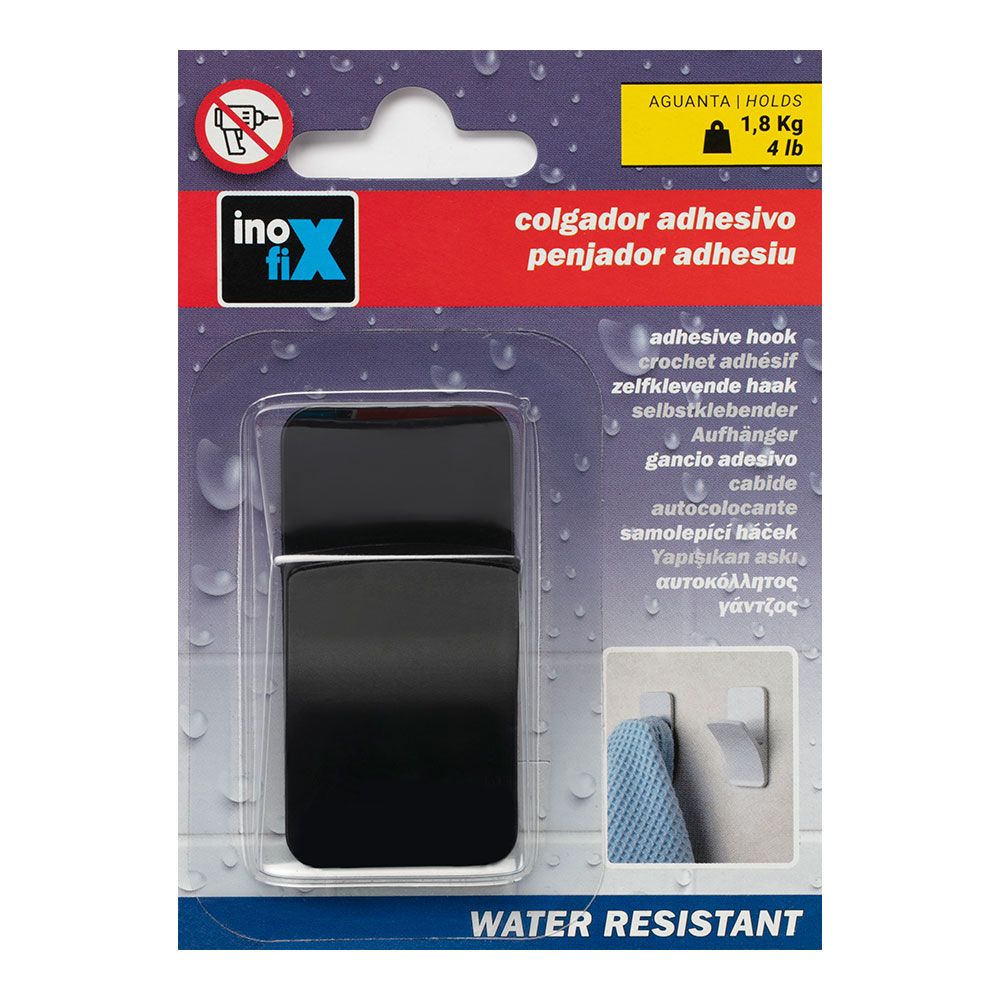 Cabide resistente à água "rama" preto mate 2191-3 inofix - Image 2