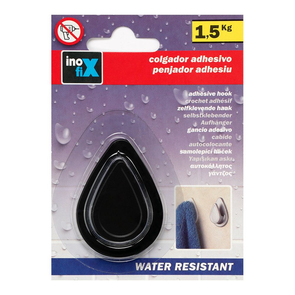 Cabide resistente à água "gota" preto mate 2193-3 inofix - Image 2