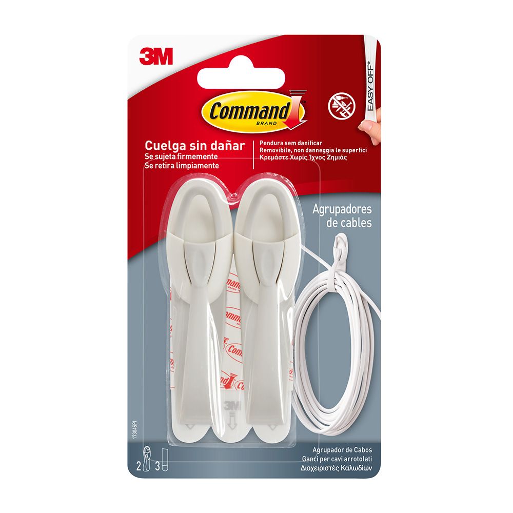 Command percha agrupadora de cables, 2 uds + 3 tiras - Image 2