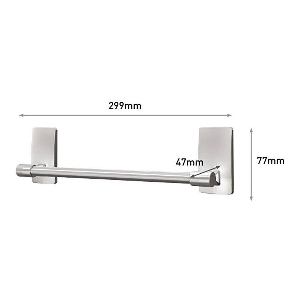 Command barra toallero, níquel satinado, 299 x 77 x 47 mm, 1 ud + 4 tiras, máx 1,3 kg - Image 2
