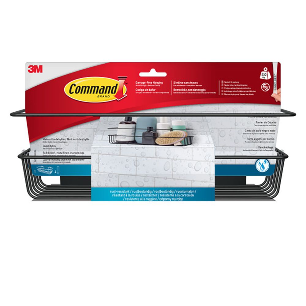 Command cesto de baño, negro mate, 32,5 x 9,5 x10 cm, 1 ud + 4 tiras, máx 3 kg - Image 2