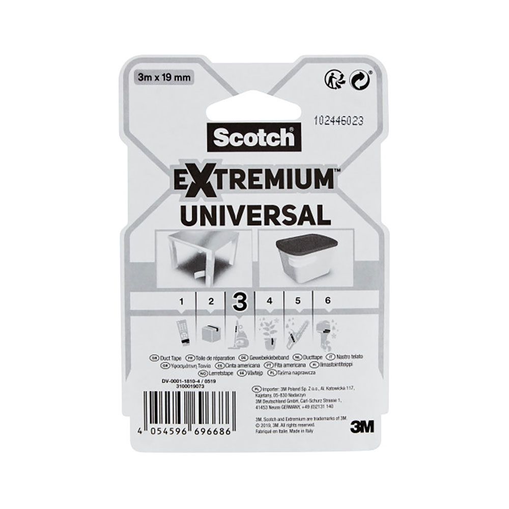 Fita adesiva universal extremium 3, BRANCO19 mm x 3 m - Image 3