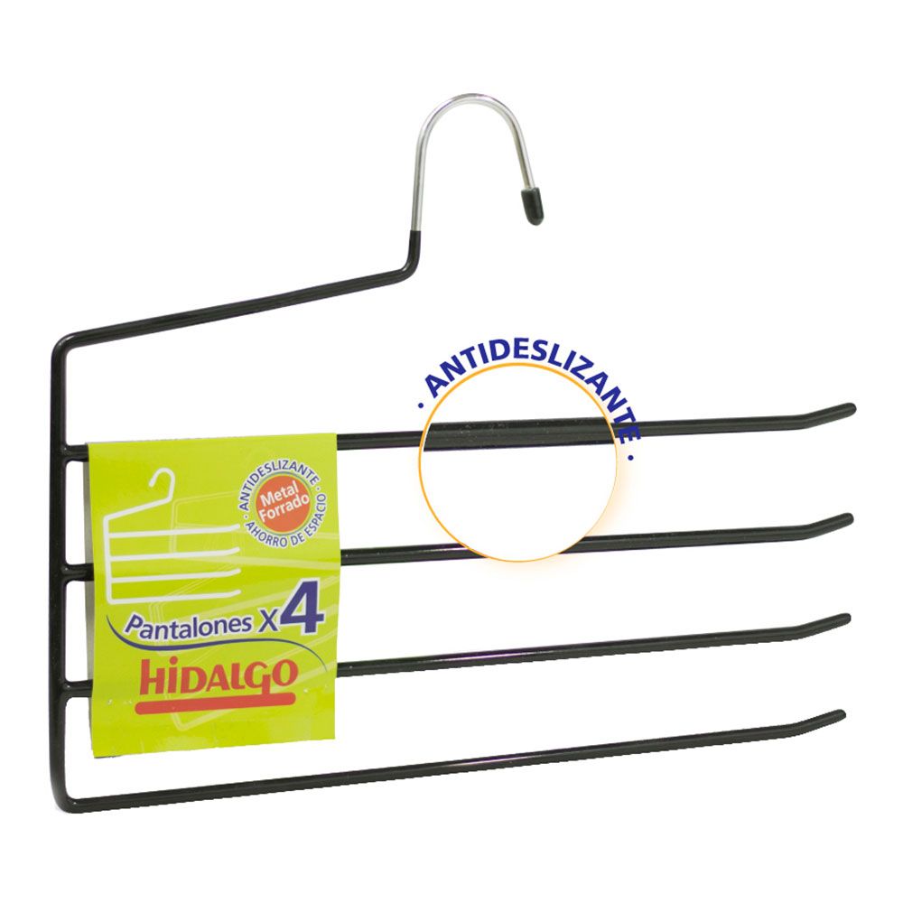Cabide antiderrapante para 4 calças, COR azul